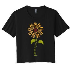 Para professional Paraeducator Teacher Sunflower Women's Crop Top Tee