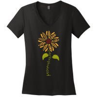 Para professional Paraeducator Teacher Sunflower Women's V-Neck T-Shirt