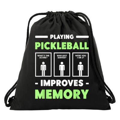 Pickleball Player Playing Pickleball Improves Memory Pickleball Drawstring Bag
