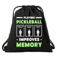 Pickleball Player Playing Pickleball Improves Memory Pickleball Drawstring Bag