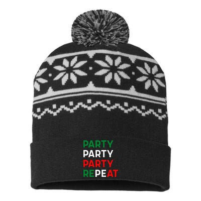 Party Party Party Repeat USA-Made Snowflake Beanie