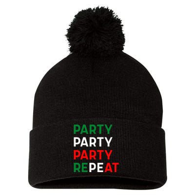 Party Party Party Repeat Pom Pom 12in Knit Beanie