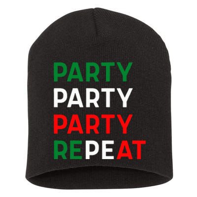 Party Party Party Repeat Short Acrylic Beanie