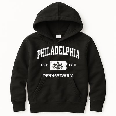 Philadelphia Pennsylvania PA Vintage State Athletic Style Kids Hoodie