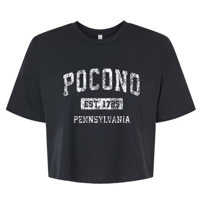 Pocono Pennsylvania Pa Vintage Sports Established Bella+Canvas Jersey Crop Tee