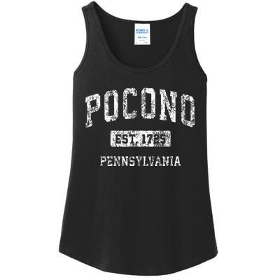 Pocono Pennsylvania Pa Vintage Sports Established Ladies Essential Tank