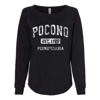 Pocono Pennsylvania Pa Vintage Sports Established Womens California Wash Sweatshirt