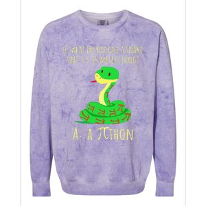 Python Pithon Pi Symbol Funny Math Teacher Pi Day Colorblast Crewneck Sweatshirt