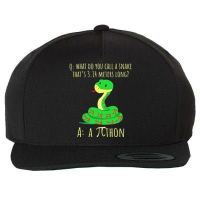 Python Pithon Pi Symbol Funny Math Teacher Pi Day Wool Snapback Cap