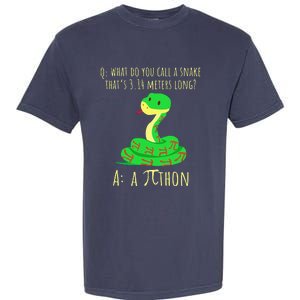 Python Pithon Pi Symbol Funny Math Teacher Pi Day Garment-Dyed Heavyweight T-Shirt