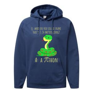 Python Pithon Pi Symbol Funny Math Teacher Pi Day Performance Fleece Hoodie