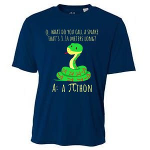 Python Pithon Pi Symbol Funny Math Teacher Pi Day Cooling Performance Crew T-Shirt