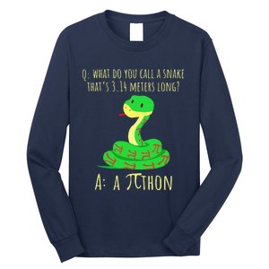 Python Pithon Pi Symbol Funny Math Teacher Pi Day Long Sleeve Shirt