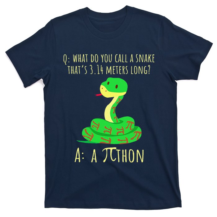 Python Pithon Pi Symbol Funny Math Teacher Pi Day T-Shirt