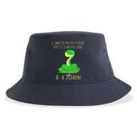 Python Pithon Pi Symbol Funny Math Teacher Pi Day Sustainable Bucket Hat