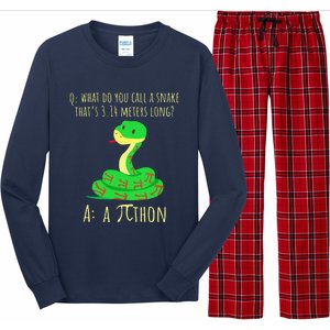 Python Pithon Pi Symbol Funny Math Teacher Pi Day Long Sleeve Pajama Set