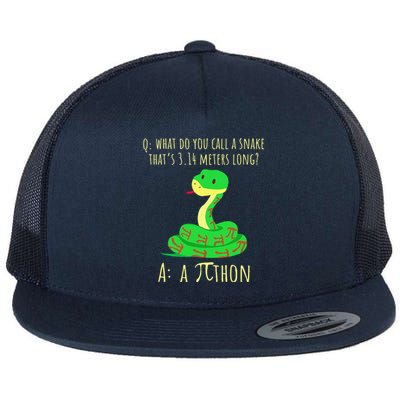 Python Pithon Pi Symbol Funny Math Teacher Pi Day Flat Bill Trucker Hat