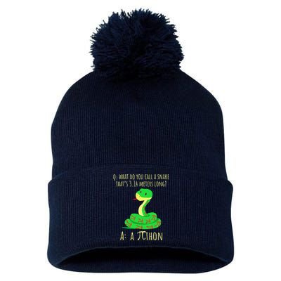 Python Pithon Pi Symbol Funny Math Teacher Pi Day Pom Pom 12in Knit Beanie