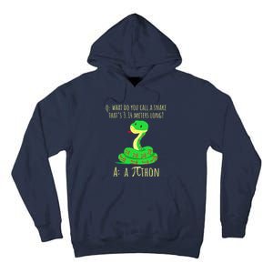 Python Pithon Pi Symbol Funny Math Teacher Pi Day Tall Hoodie