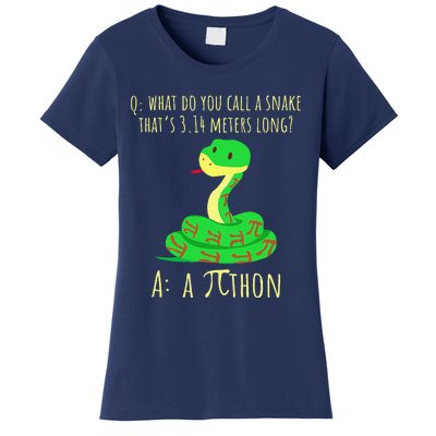 Python Pithon Pi Symbol Funny Math Teacher Pi Day Women's T-Shirt