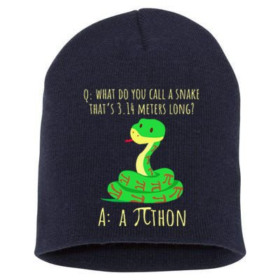 Python Pithon Pi Symbol Funny Math Teacher Pi Day Short Acrylic Beanie