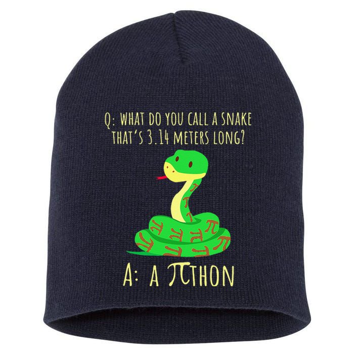 Python Pithon Pi Symbol Funny Math Teacher Pi Day Short Acrylic Beanie