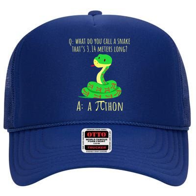 Python Pithon Pi Symbol Funny Math Teacher Pi Day High Crown Mesh Back Trucker Hat