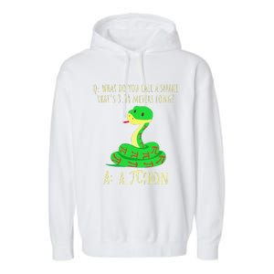 Python Pithon Pi Symbol Funny Math Teacher Pi Day Garment-Dyed Fleece Hoodie