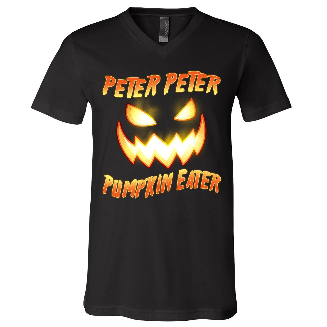 Peter Peter Pumpkin Eater Jack O Lantern V-Neck T-Shirt