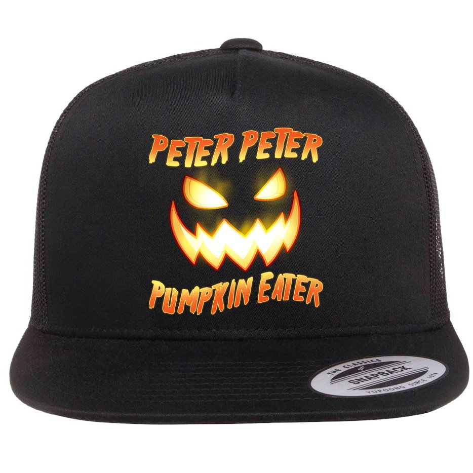 Peter Peter Pumpkin Eater Jack O Lantern Flat Bill Trucker Hat