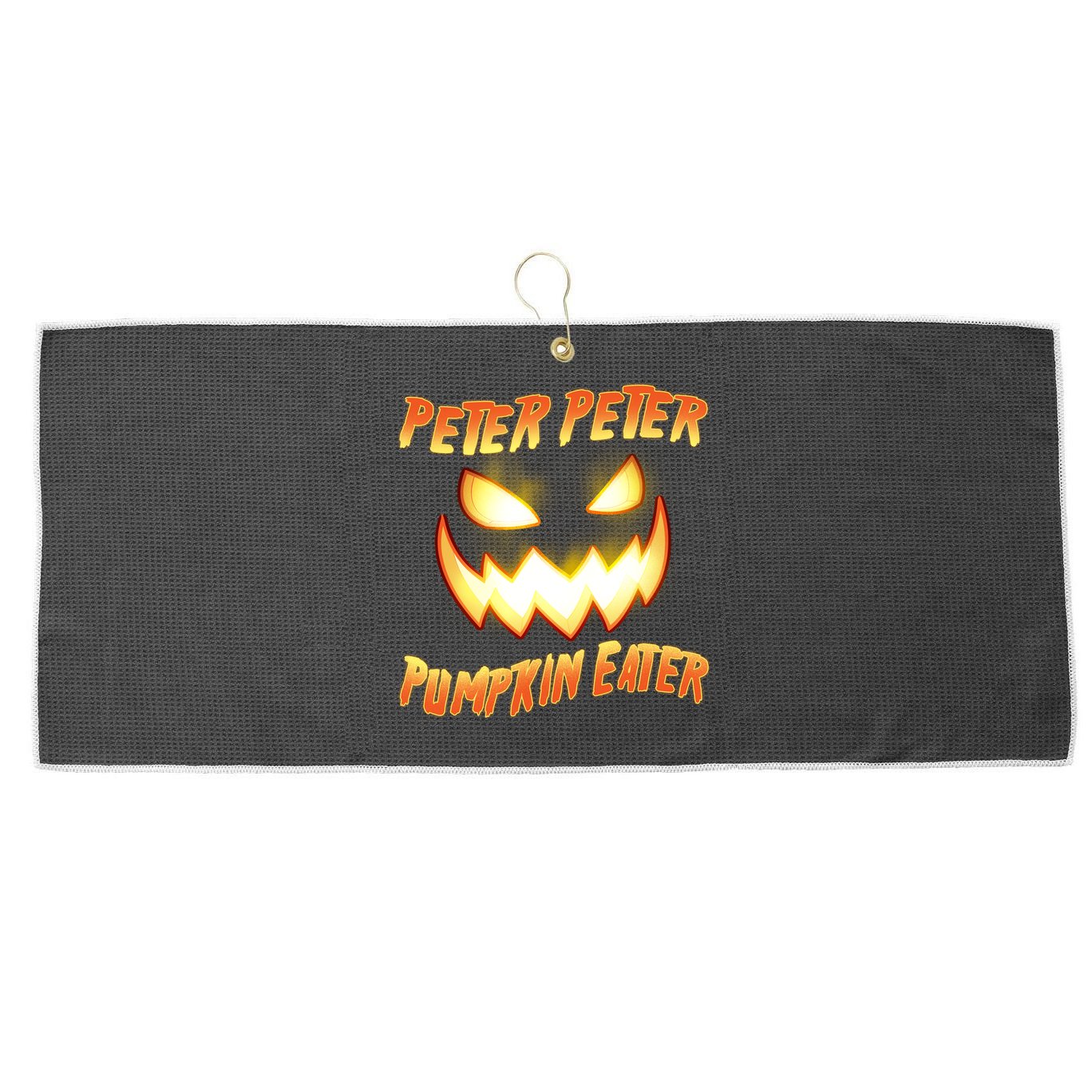 Peter Peter Pumpkin Eater Jack O Lantern Large Microfiber Waffle Golf Towel