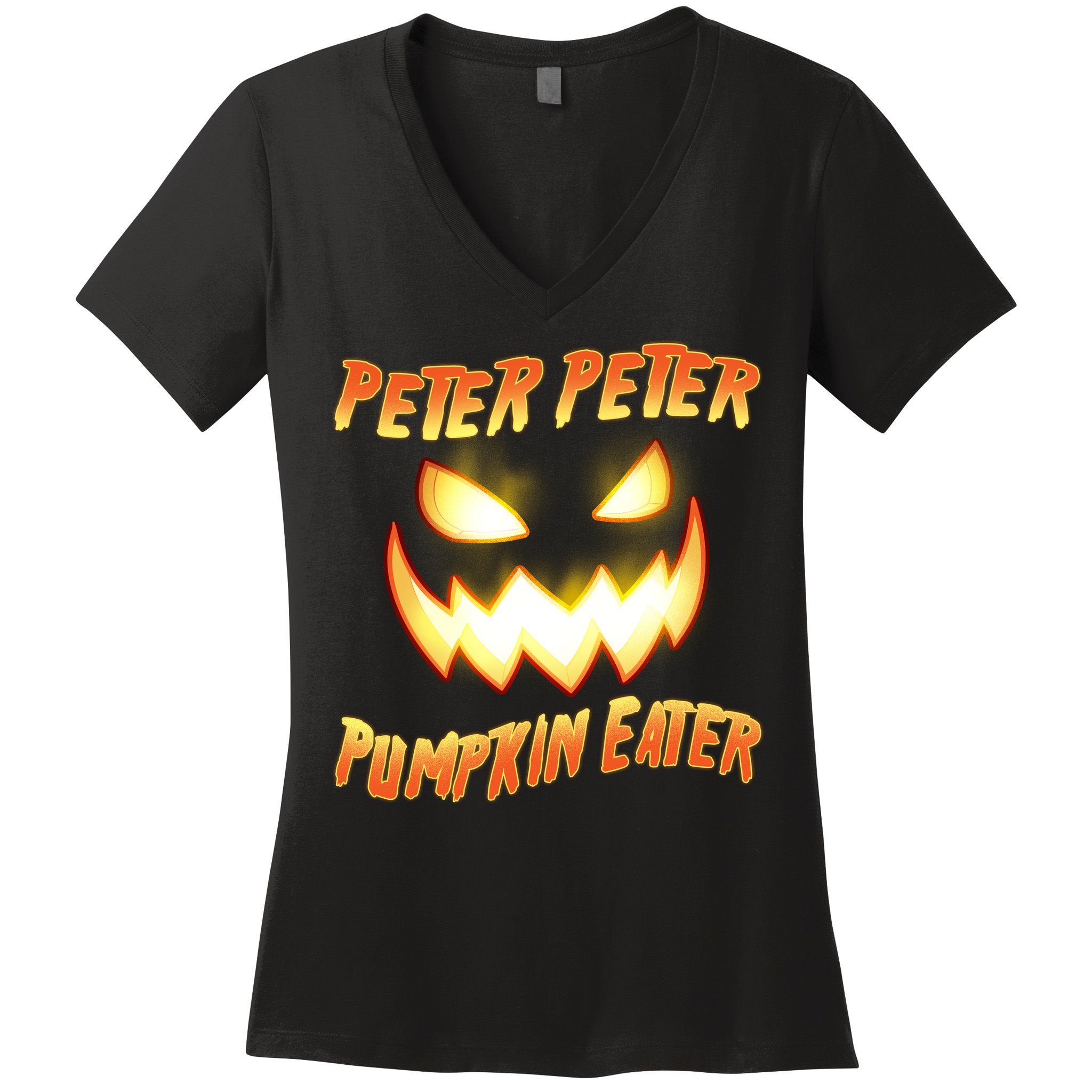 Peter Peter Pumpkin Eater Jack O Lantern Women's V-Neck T-Shirt