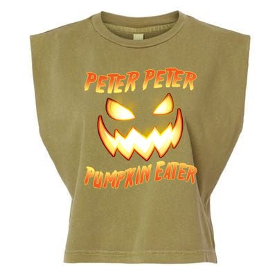 Peter Peter Pumpkin Eater Jack O Lantern Garment-Dyed Women's Muscle Tee