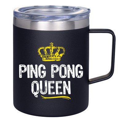 Ping Pong Queen Women Girl Player Table Tennis Funny Gift 12oz Stainless Steel Coffee Mug