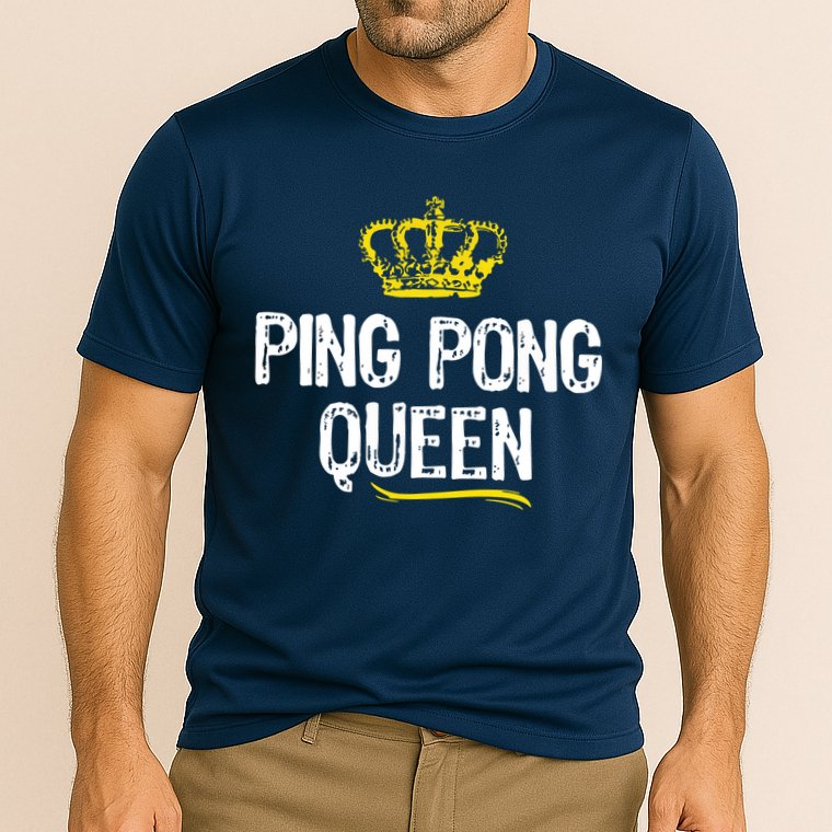 Ping Pong Queen Women Girl Player Table Tennis Funny Gift Cooling Performance Crew T-Shirt