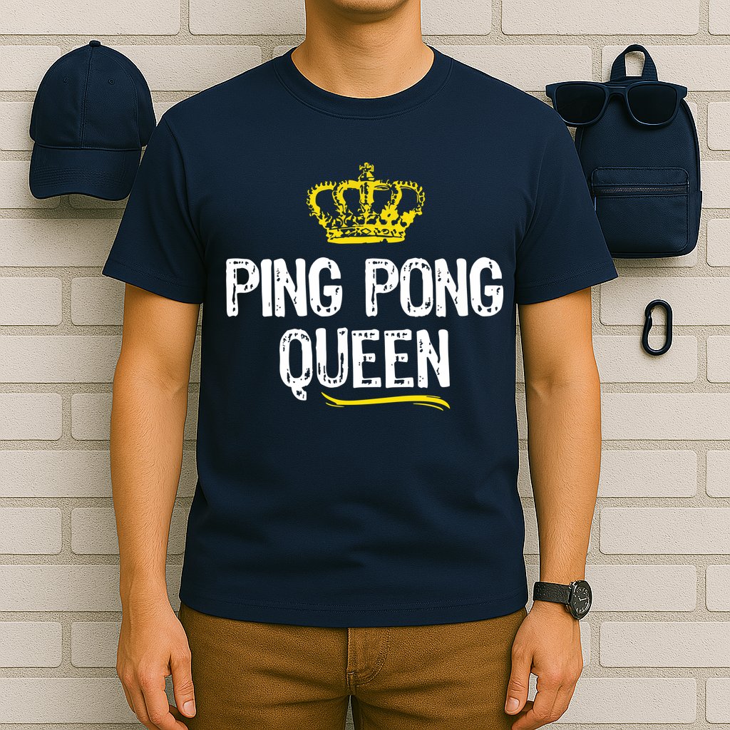 Ping Pong Queen Women Girl Player Table Tennis Funny Gift T-Shirt