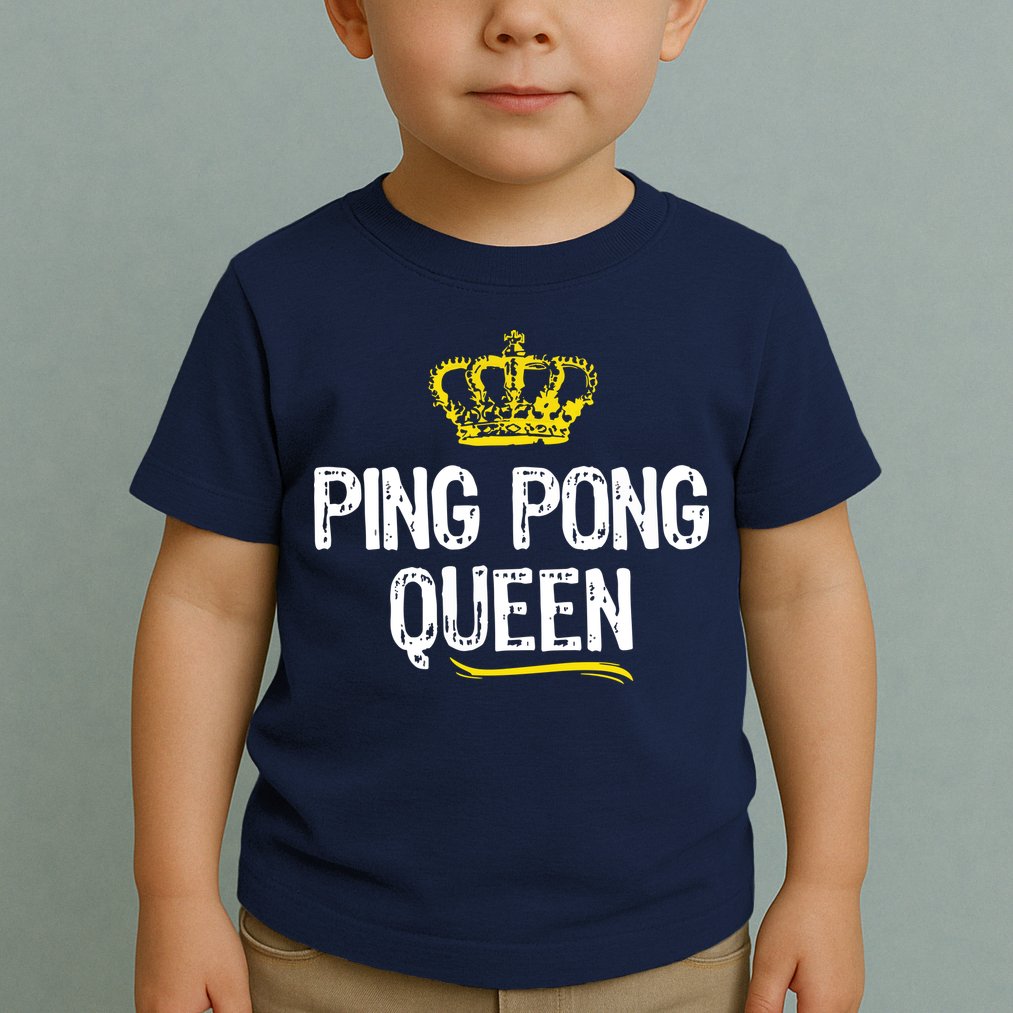 Ping Pong Queen Women Girl Player Table Tennis Funny Gift Toddler T-Shirt