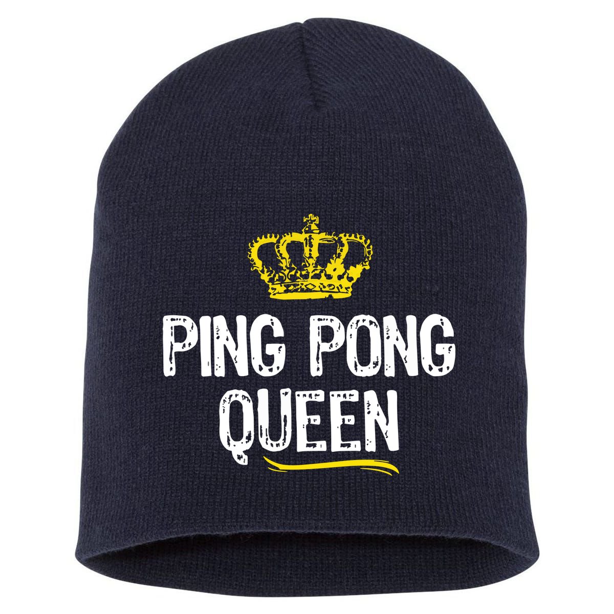 Ping Pong Queen Women Girl Player Table Tennis Funny Gift Short Acrylic Beanie