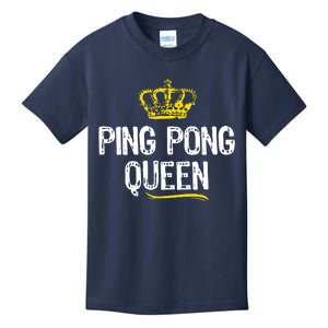 Ping Pong Queen Women Girl Player Table Tennis Funny Gift Kids T-Shirt