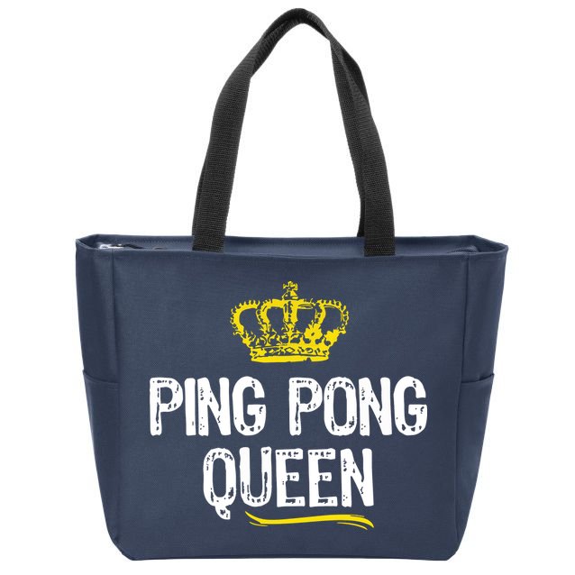 Ping Pong Queen Women Girl Player Table Tennis Funny Gift Zip Tote Bag