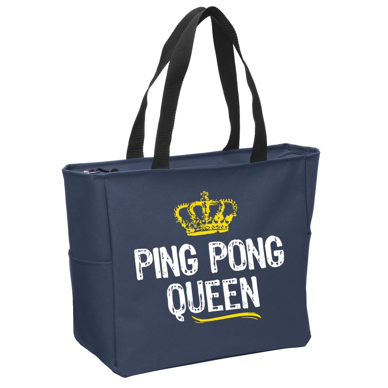 Ping Pong Queen Women Girl Player Table Tennis Funny Gift Zip Tote Bag