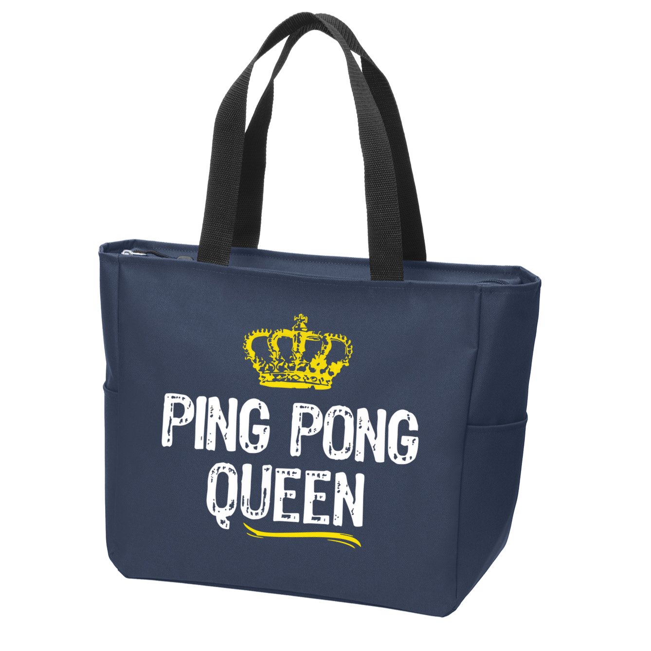 Ping Pong Queen Women Girl Player Table Tennis Funny Gift Zip Tote Bag