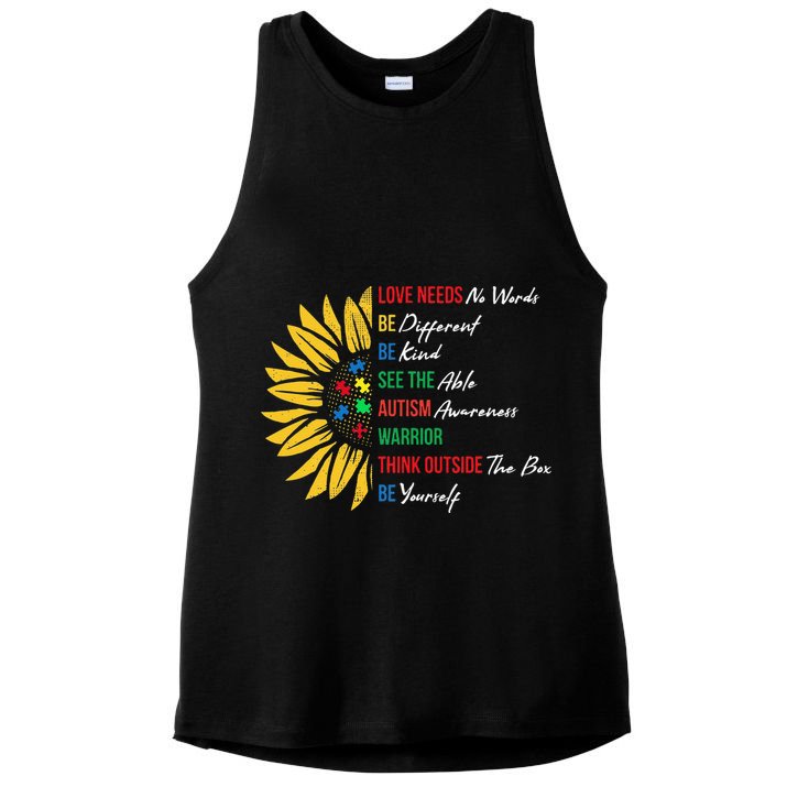 Puzzle Piece Quotes Inspirational Autism Awareness Gift Ladies PosiCharge Tri-Blend Wicking Tank