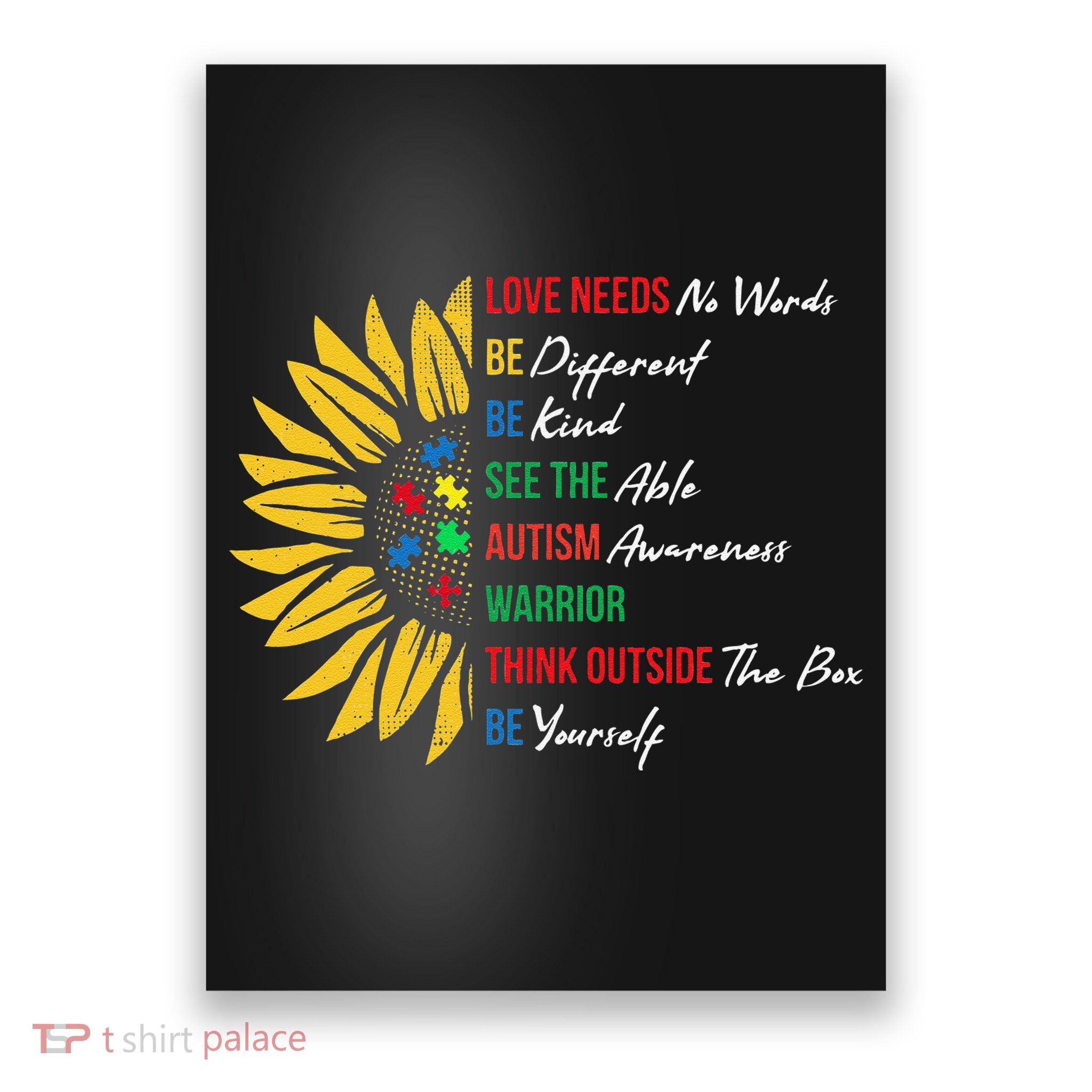 Puzzle Piece Quotes Inspirational Autism Awareness Gift Poster