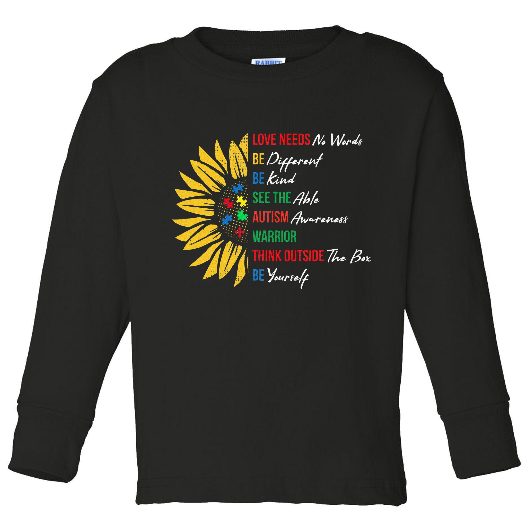 Puzzle Piece Quotes Inspirational Autism Awareness Gift Toddler Long Sleeve Shirt