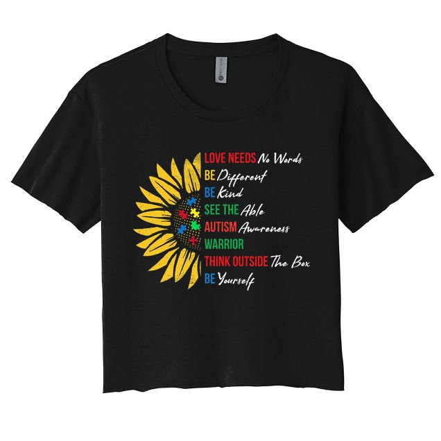 Puzzle Piece Quotes Inspirational Autism Awareness Gift Crop Top