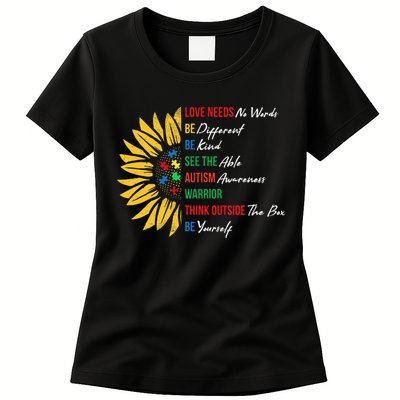 Puzzle Piece Quotes Inspirational Autism Awareness Gift Womens T-Shirt