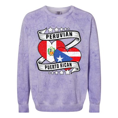 Peruvian Puerto rican Half Peruvian half Puerto rican Colorblast Crewneck Sweatshirt