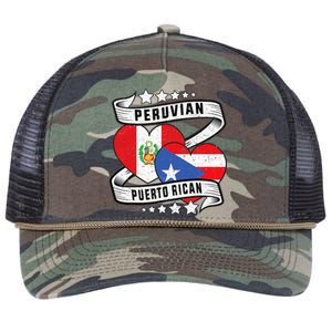 Peruvian Puerto rican Half Peruvian half Puerto rican Retro Rope Trucker Hat Cap