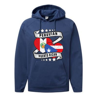 Peruvian Puerto rican Half Peruvian half Puerto rican Performance Fleece Hoodie